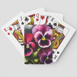 Baraja De Cartas Bonito maroon daek pansies rojos pintura acuarela