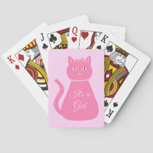 Baraja De Cartas Bonito Niña Rosa Personalizado Gato