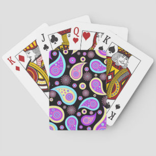Baraja De Cartas Bonito Púrpura Paisley (oscuro)