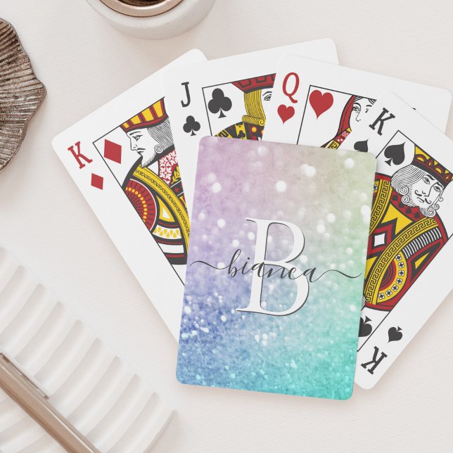 Baraja De Cartas Bonito Purpurina holográfico Girly Glamorous (Subido por el creador)
