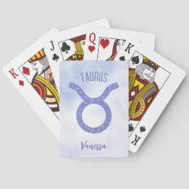 Baraja De Cartas Bonito Taurus Astrología Rótulo Púrpura Personaliz