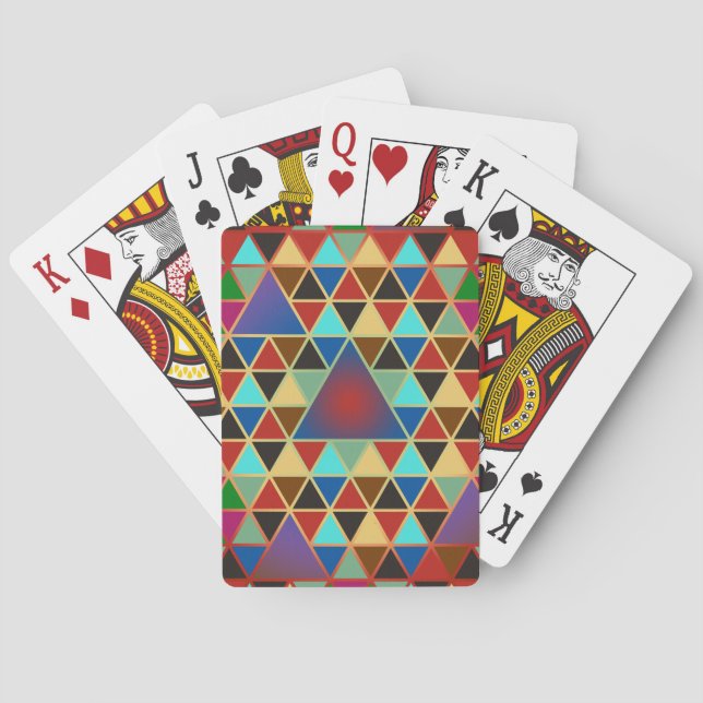Baraja De Cartas Bonito Triángulo patrón III + sus ideas (Reverso)