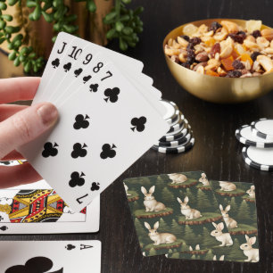 Baraja De Cartas Bonitos Bunnids Divertidos Sobre El Fondo Eververd