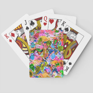 Baraja De Cartas Bonitos flores abstractos mezclados de paisley col