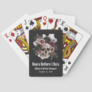 Baraja De Cartas Boo de cráneo de Halloween antes de la ducha de no