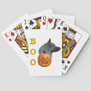 Baraja De Cartas Boo noruego Elkhound Halloween
