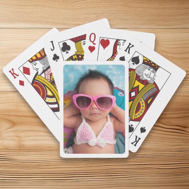 Baraja De Cartas Borde blanco para tu foto (White Border for Your Photo Poker Cards)