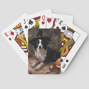 Baraja De Cartas Borde de Collie Pumpkins Halloween Scary