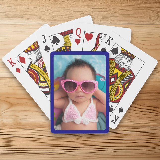 Baraja De Cartas Borde naval para tu foto (Navy Border for Your Photo Poker Cards)