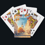 Baraja De Cartas Bordeaux France Viñage Viaje Arte Vintage<br><div class="desc">Diseño de viaje vectorial retro de burdeos. Burdeos,  centro de la famosa región vinícola,  es una ciudad portuaria situada en el río Garonne,  al suroeste de Francia.</div>