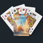 Baraja De Cartas Bordeaux France Viñage Viaje Arte Vintage<br><div class="desc">Diseño de viaje vectorial retro de burdeos. Burdeos,  centro de la famosa región vinícola,  es una ciudad portuaria situada en el río Garonne,  al suroeste de Francia.</div>