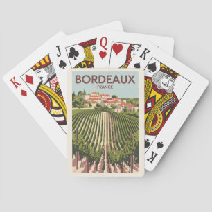 Baraja De Cartas Bordeaux Francia Viñedo Viaje Arte Vintage