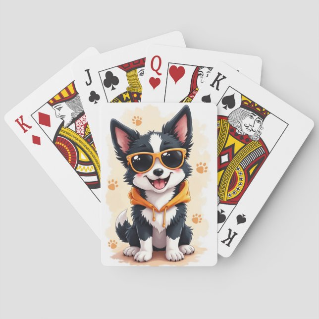 Baraja De Cartas Border Collie Kawaii Divertido Perro (Reverso)