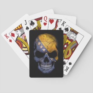 Baraja De Cartas Bosnia and Herzegovina Flag Skull on Black