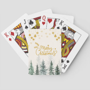 Baraja De Cartas Bosque acuático Feliz Navidad