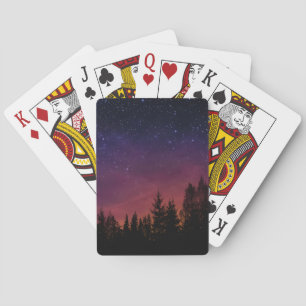 Baraja De Cartas Bosque Cielo Nocturno Naturaleza con Escena de Bos