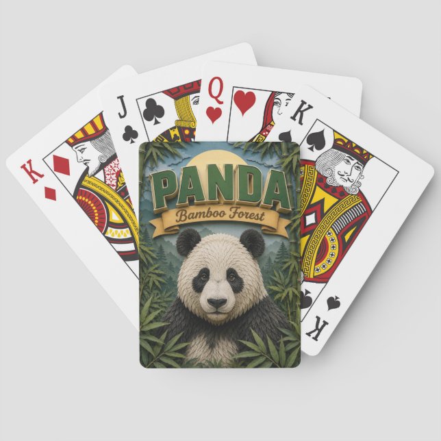 Baraja De Cartas Bosque de Bambú de Panda POPCUT (Reverso)