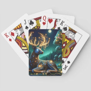 Baraja De Cartas Bosque de Ciervo Ciberpunk Fantástico y Lindo