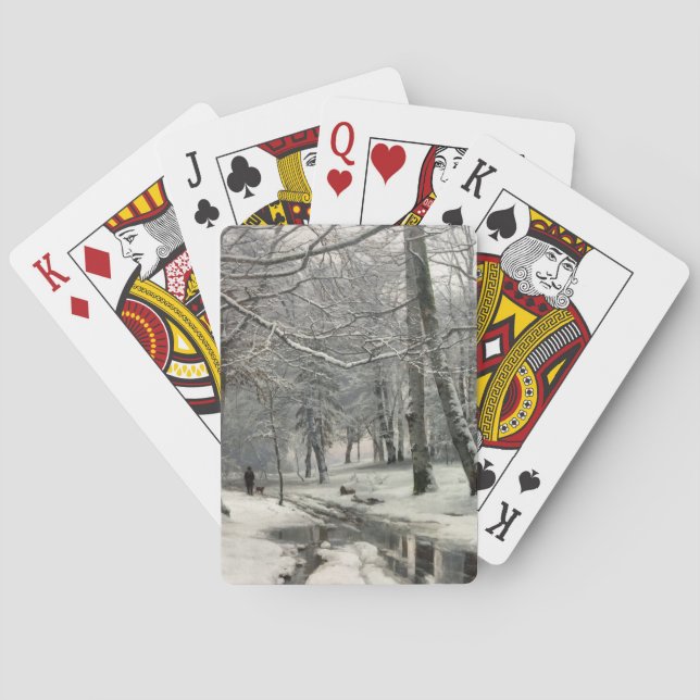 Baraja De Cartas Bosque de hayas, invierno por Anders Andersen-Lund (Reverso)