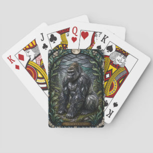 Baraja De Cartas Bosque de musgo de gorila vidrio emplomado Illumin