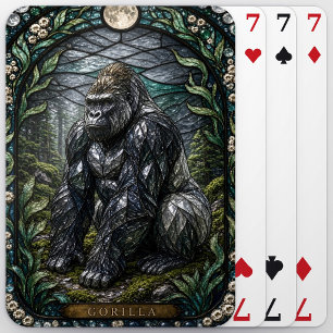 Baraja De Cartas Bosque de musgo de gorila vidrio emplomado Illumin