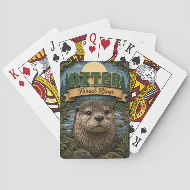 Baraja De Cartas Bosque de Nutria Río POPCUT (Reverso)