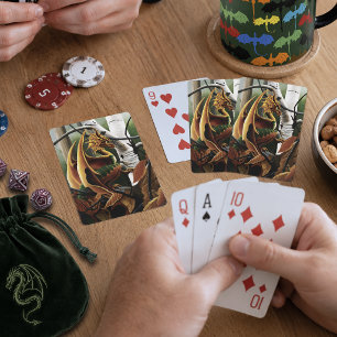 Baraja De Cartas Bosque de Otoño Dragón Ámbar Abedul Fantasía