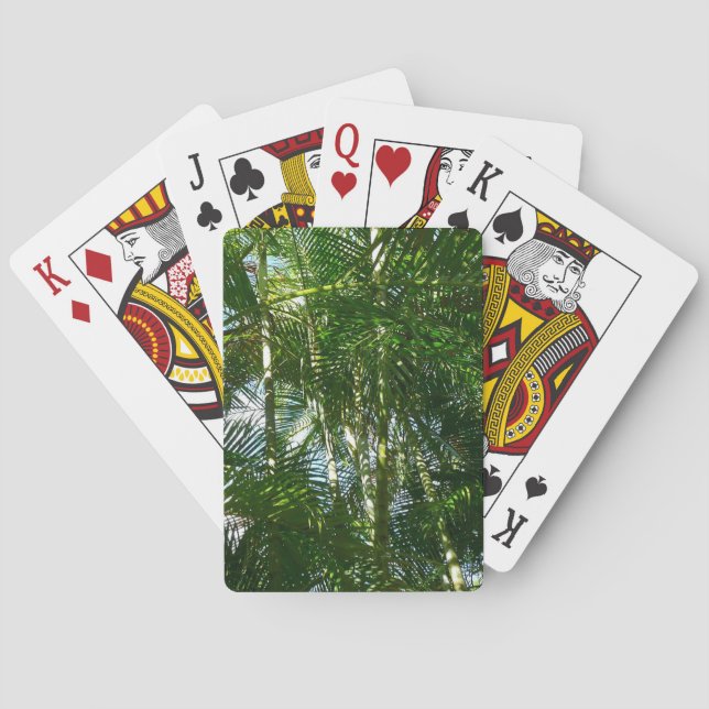 Baraja De Cartas Bosque de palmeras Naturaleza tropical (Reverso)