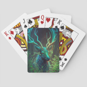 Baraja De Cartas Bosque de vida silvestre de pintura con retrato an
