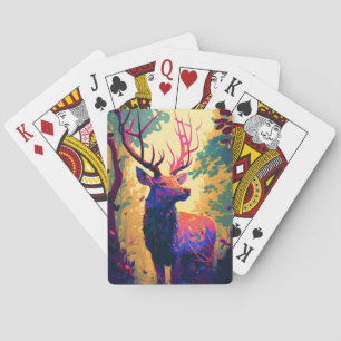 Baraja De Cartas Bosque de vida silvestre de pintura con retrato an