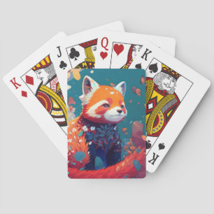 Baraja De Cartas Bosque de vida silvestre pintado de retrato animal