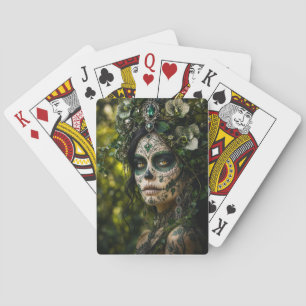 Baraja De Cartas Bosque Esmeralda Calavera – Botánica Verde