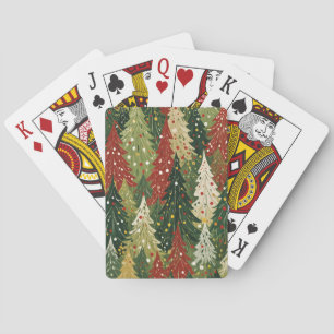Baraja De Cartas Bosque Estampado de Pinos Festivos