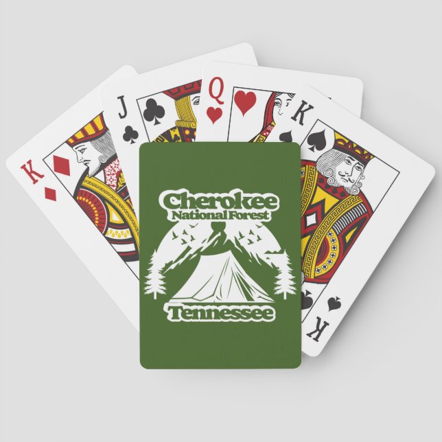Baraja De Cartas Bosque nacional de Cherokee Tennessee (Reverso)