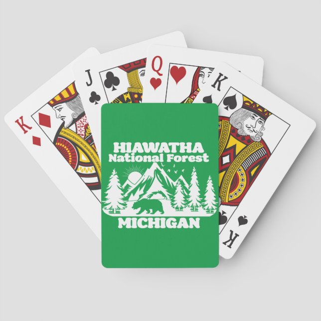 Baraja De Cartas Bosque nacional de Hiawatha Michigan (Reverso)