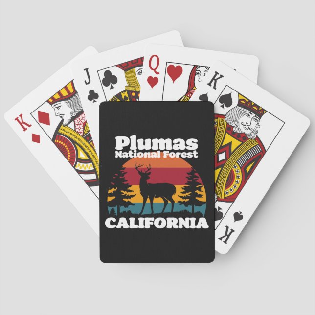 Baraja De Cartas Bosque nacional de Plumas de California (Reverso)