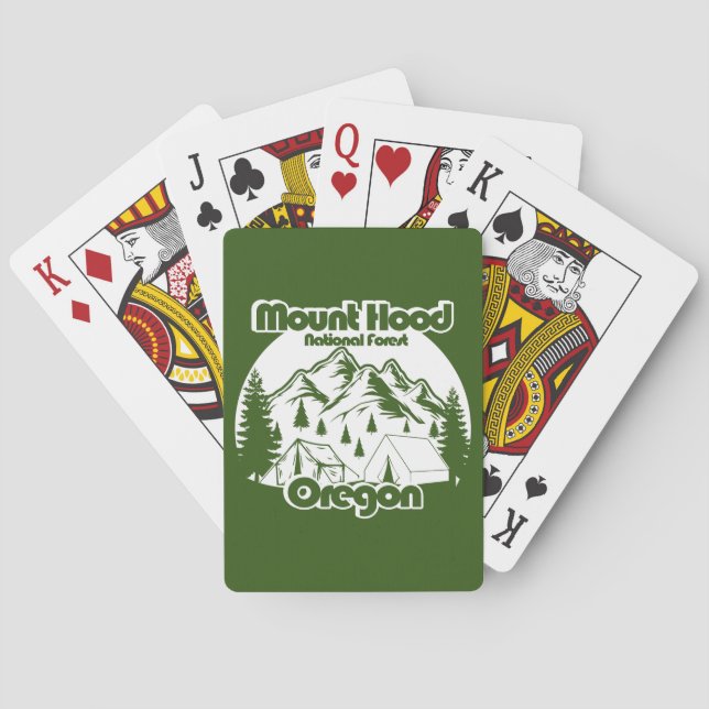 Baraja De Cartas Bosque nacional del Monte Hood (Reverso)