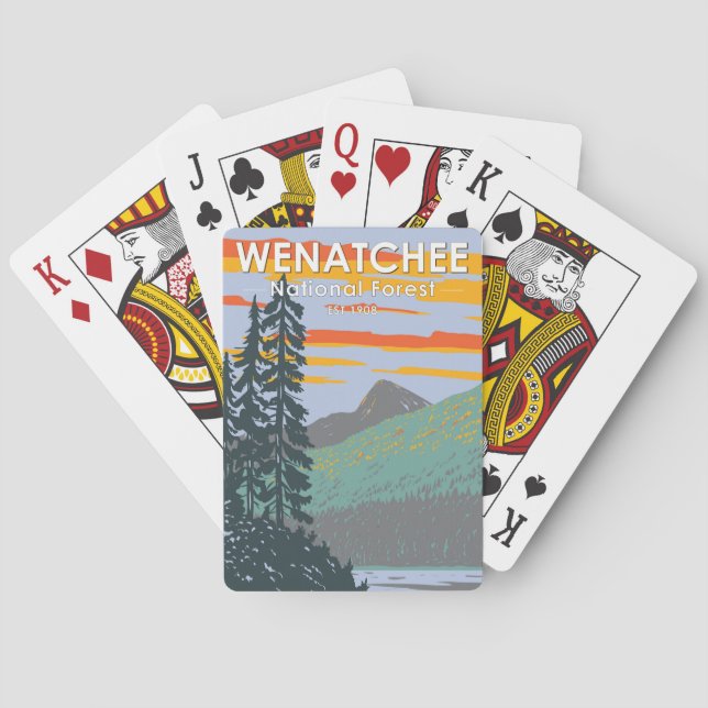 Baraja De Cartas Bosque nacional Okanogan Wenatchee Washington (Reverso)