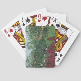Baraja De Cartas Bosque tropical con simios y serpientes (Rousseau)