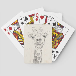Baraja De Cartas Bosquejo del retrato de la jirafa