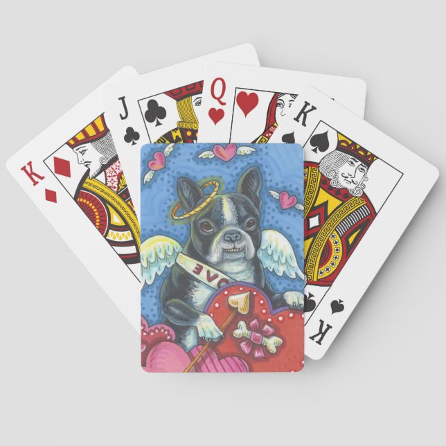 Baraja De Cartas BOSTON TERRIER Cupido JUGAR TARJETAS Poker (Reverso)