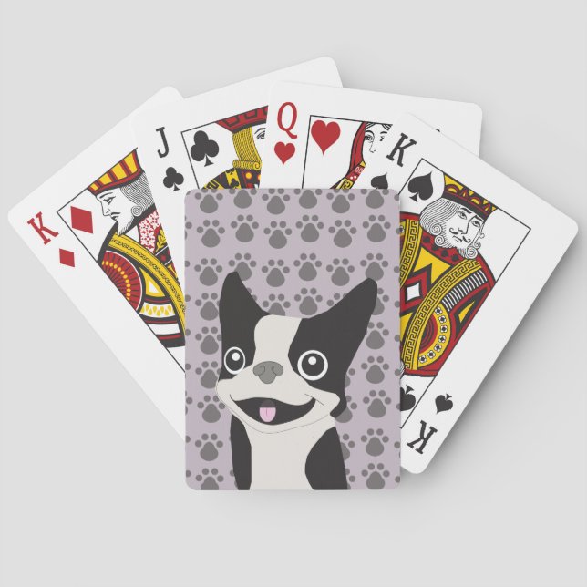 Baraja De Cartas Boston Terrier, Purple lavender (Reverso)
