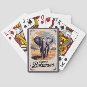 Baraja De Cartas Bostwana Elephant Ilustracion Viaje de arte