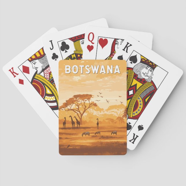 Baraja De Cartas Bostwana Ilustracion Viaje de arte (Reverso)