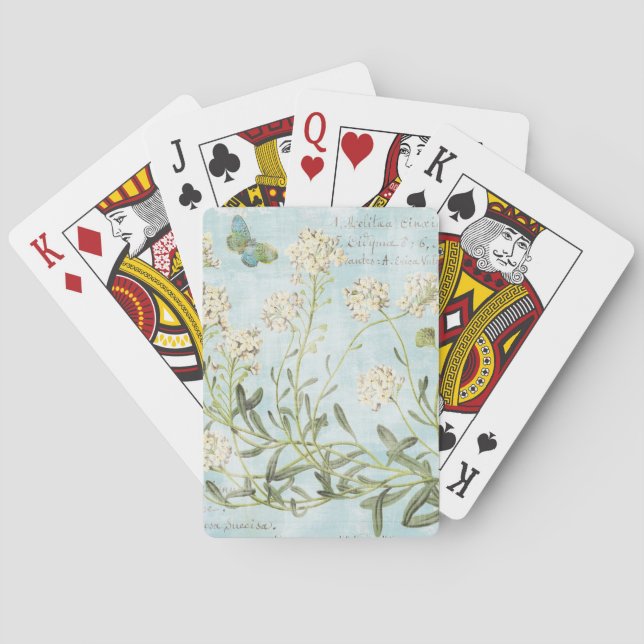 Baraja De Cartas Botánico azul (Reverso)