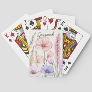 Baraja De Cartas Botánico de flores silvestres personalizado