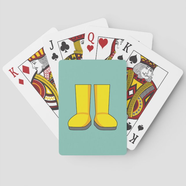 Baraja De Cartas Botas de lluvia amarillas de goma (Reverso)