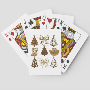 Baraja De Cartas Botas de vaquero de Navidad Western Santa Navidad