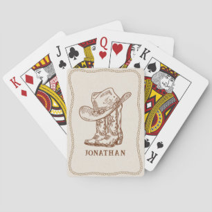 Baraja De Cartas Botas y sombrero de vaquero de cuerda occidental s