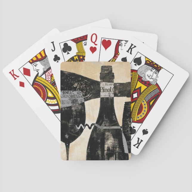 Baraja De Cartas Botella de vino y vidrio (Reverso)